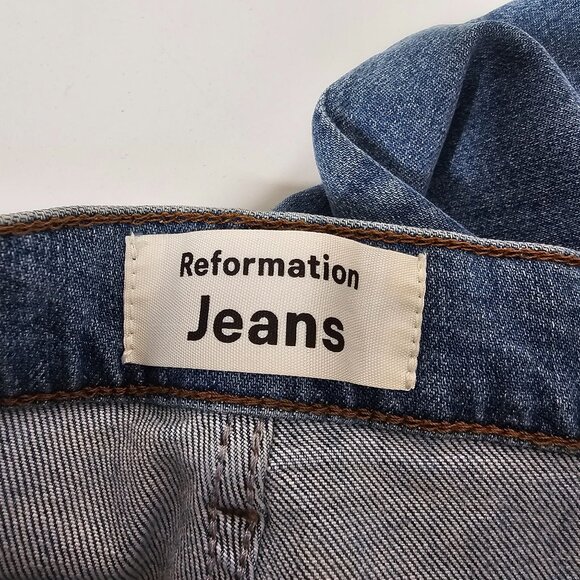 Reformation Size 25 Light Medium Wash High And Skinny Jeans Stretch Catalina - Picture 8 of 10